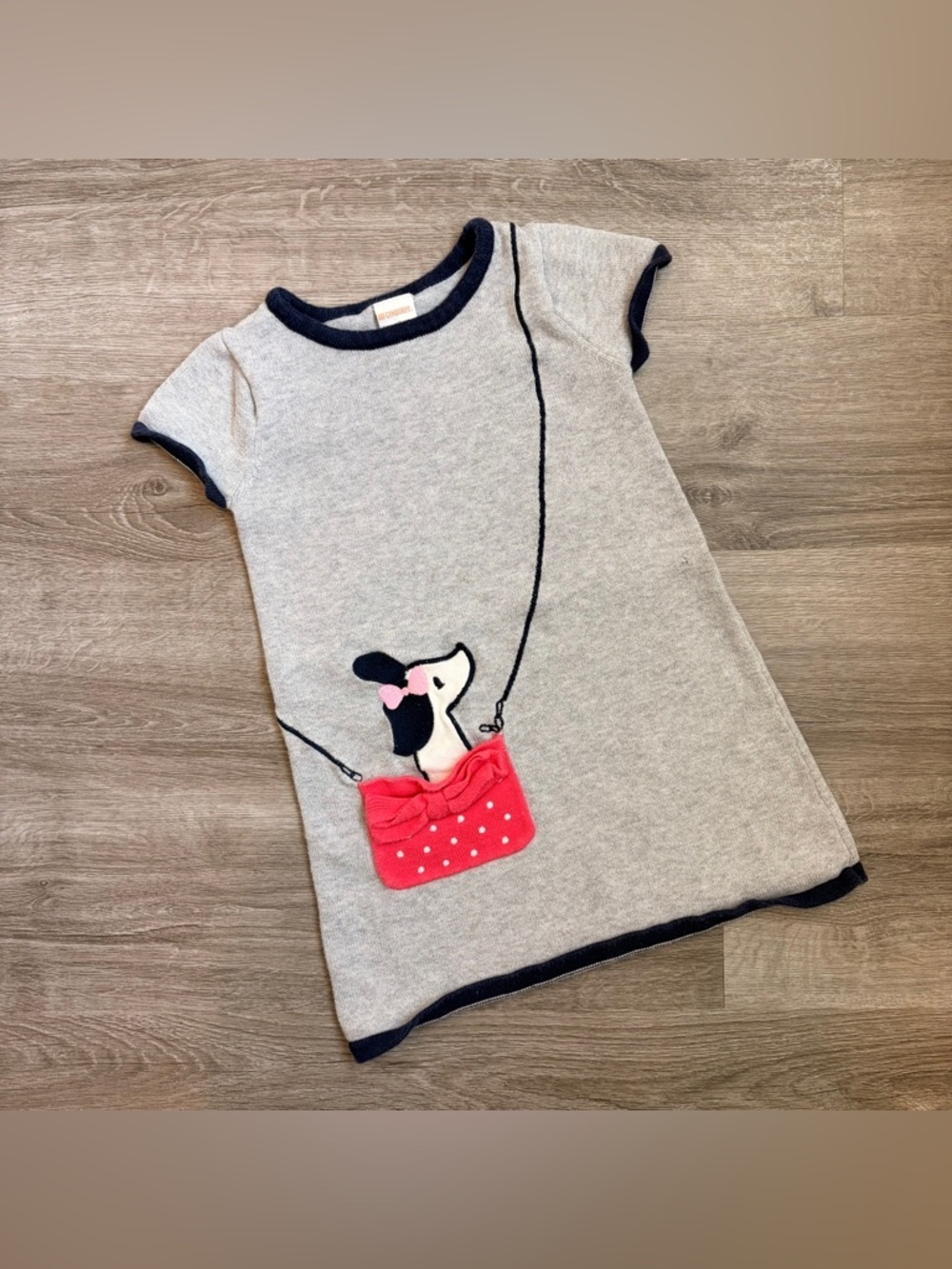 Gymboree toddler girls gray dog purse sweater dress
